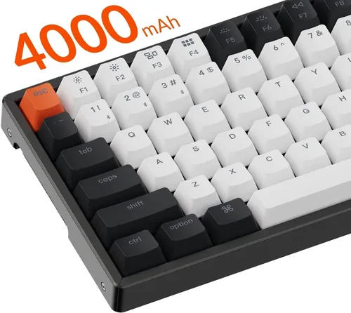 Vista 6 de Keychron K2 75% Layout 84 teclas Bluetooth intercambiable en caliente Teclado mecánicoUSB inalámbrico con interruptor súper rojoteclas PBT de doble