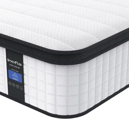 Vista 10 de Colchón Individual Inofia, Colchón Individual Híbrido de Resortes Interiores de 10 Pulgadas, Cama Individual Fresca con Soporte y Alivio de Presión