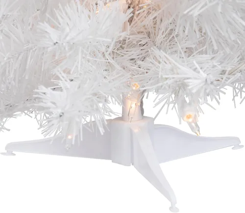 Vista 3 de Árbol de Navidad artificial mediano preiluminado, 18 pulgadas, luces transparentes