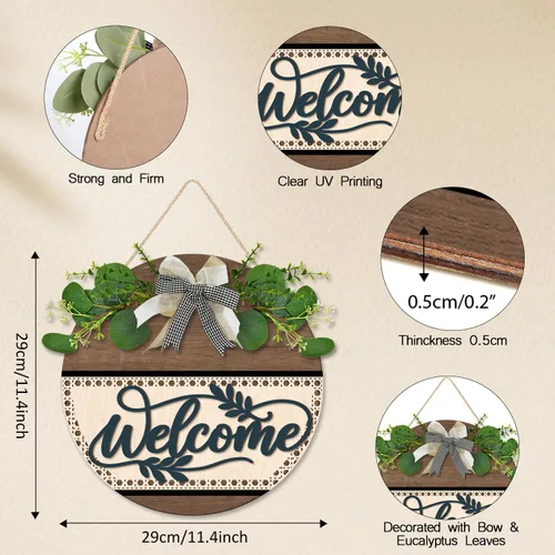 Vista 2 de LHIUEM Decoración de madera de bienvenida
