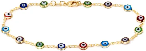 Vista 3 de Barzel Pulsera tobillera chapada en oro de 18 quilates, fabricada en Brasil, Latón