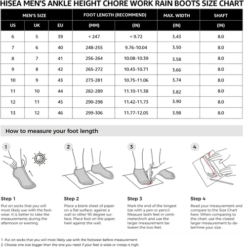 Vista 5 de HISEA Excursion Pro Men's Rain Boots Ankle Height Rubber Neoprene Hunting Boots Waterproof Insulated Outdoor Work Booties for Hunting Gardening