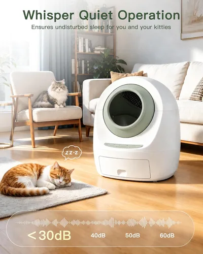 Vista 4 de Casa Leo Automatic Self-Cleaning Cat Litter Box Avocado Green