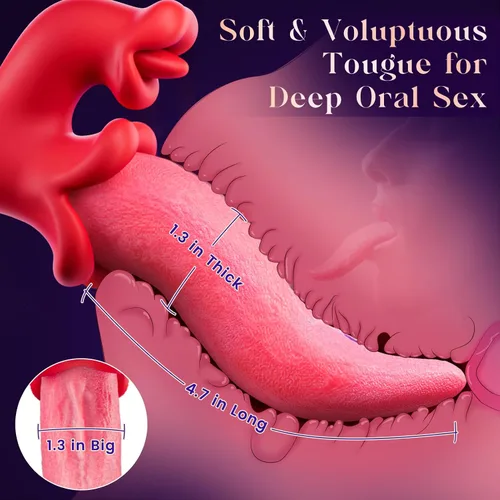 Vista 3 de Toendi Vibrador de lengua de juguete para mujeres, juguetes sexuales, vibradores de punto G, consolador con 9 modos de vibración, 9 modos