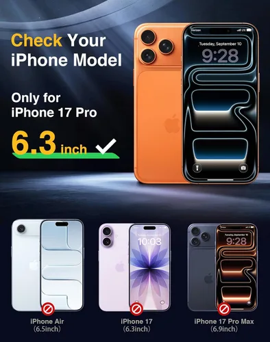 Vista 4 de Lanhiem Funda Magnética para iPhone 17 Pro de Privacidad, Funda Impermeable a Prueba de Polvo, [Protector de Pantalla Antiespía Integrado]
