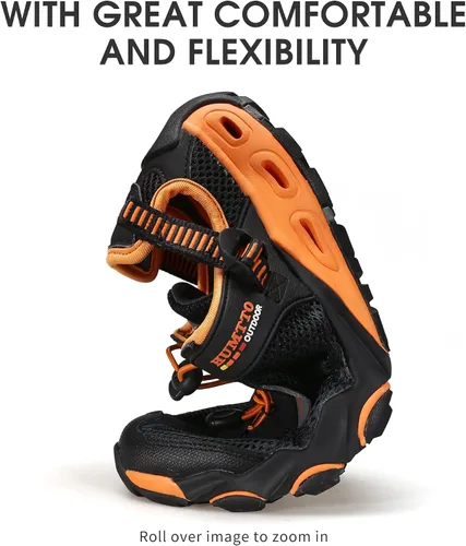 Vista 5 de HUMTTO Zapatos de agua para hombre y mujer, sandalias de senderismo anfibias, puntera cerrada, sandalias de secado rápido, ligeras, transpirables