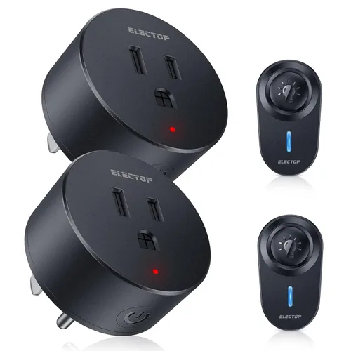 Vista 9 de ELECTOP - Toma de corriente de control remoto, interruptor de alimentación inalámbrico de 15 A/1500 W, sin cable, interruptor eléctrico de largo