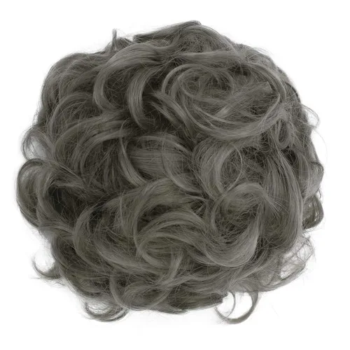 Vista 19 de CAISHA Postizo Grande Scrunchy Recogido Peinado Nupcial Rizado Moño Despeinado Marrón Chocolate Oscuro G2E