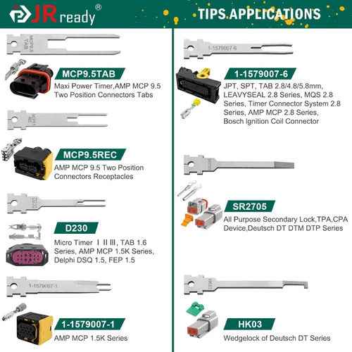 Vista 2 de JRready ST5346 JRDDS - Kit de herramientas extractoras de pines con 7 puntas de repuesto, herramientas de extracción de terminales mejoradas
