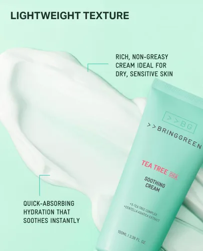 Vista 8 de BRING GREEN Tea Tree Cica Soothing Cream Plus 3.4 fl oz Cuidado de la piel coreano (paquete de 2)