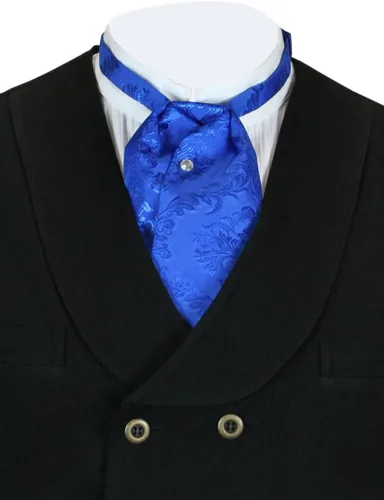 Vista 28 de Historical Emporium Corbata de satén jacquard para hombre, corbata victoriana eduardiana occidental para boda, Halloween, cosplay