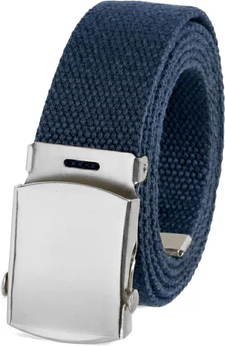 Vista 9 de BC Belts Cinturón de tela de lona con hebilla cromada de 54 pulgadas de largo, estilo militar totalmente ajustable
