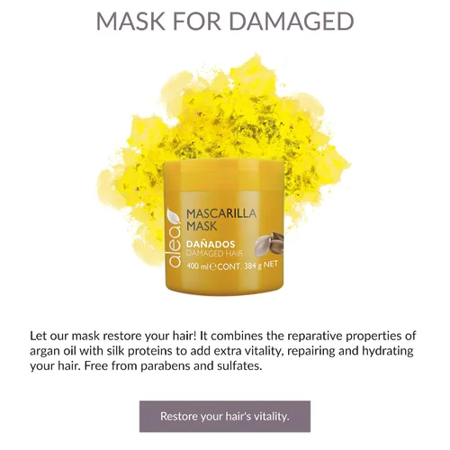Vista 2 de ALEA - Mascarilla reparadora capilar - Línea capilar dañada - 13.5 fl oz - con proteínas de seda y aceite de argán - para cabello seco y dañado