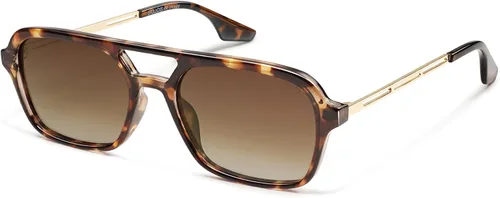 Vista 22 de SOJOS Vintage Polarized Aviator Sunglasses for Women Men 70s Retro Flat Narrow Rectangular Womens Glasses SJ2186