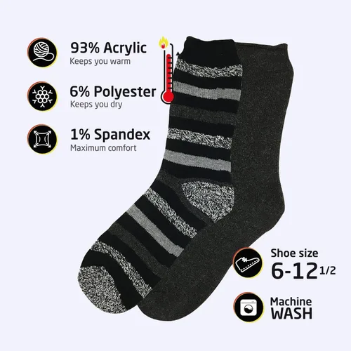 Vista 2 de HOT FEET - Calcetines térmicos para hombre, paquete de 24unidades, calcetines para frío extremo, para botas, calcetines de invierno con aislamiento
