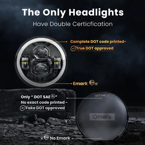 Vista 6 de HWSTAR 2025 Nuevo 1000% brillante antideslumbrante 7 pulgadas Halo LED faros redondos compatibles con Jeep Wrangler JK JKU TJ LJ Mazda Miata Chevy