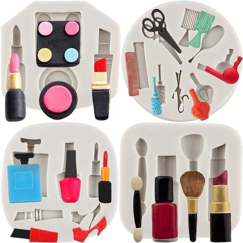 Vista 10 de Sijiangmold Herramientas de maquillaje, moldes de silicona, lápiz labial, botella de perfume, sombra de ojos, rizador de pestañas, molde