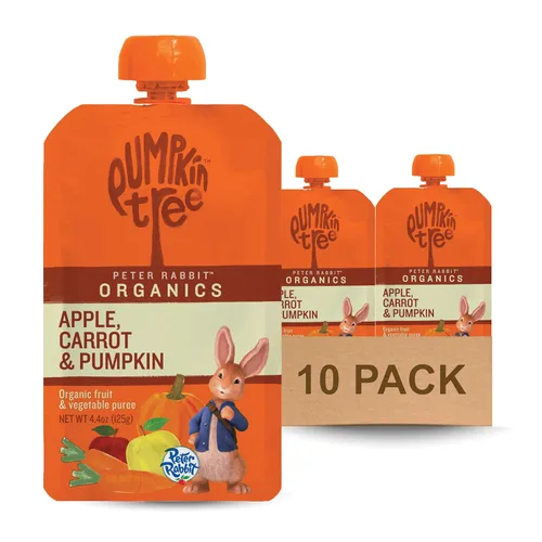 Vista 23 de Pumpkin Tree Peter Rabbit Organics, aperitivo de fruta 100% puro orgánico de manzana y uva, 4 onzas (Paquete de 10)