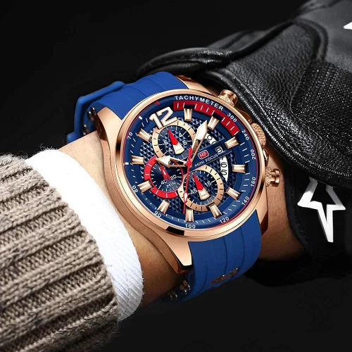 Vista 2 de MF MINI FOCUS Men Watch Casual Fashion Wrist Watches (Chronograph/Waterproof/Luminous/Calendar) Silicon Band Quartz Watches for Men (Black2)