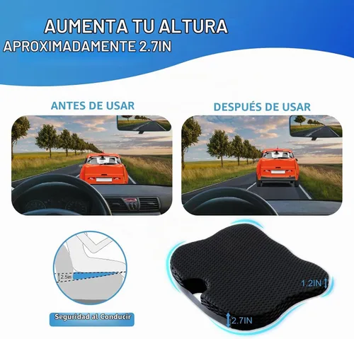 Vista 6 de Lofty Aim Cojín de asiento de coche, cómodos cojines de espuma viscoelástica para conducir (negro)