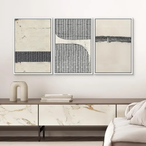 Vista 85 de SIGNWIN Lienzo enmarcado para pared, juego de arte neutro de bosque brumoso, ilustraciones en tono tierra, arte moderno, decorativo, bohemio