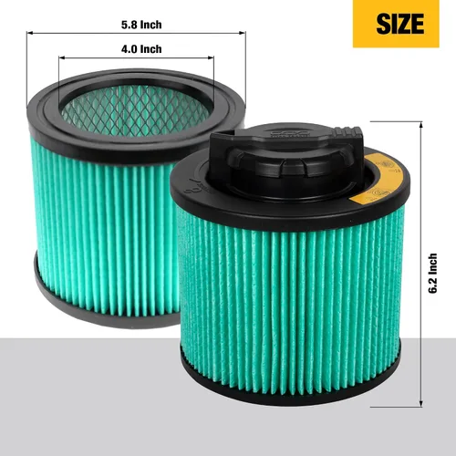 Vista 3 de DEWALT Filtro de vacío HEPA de repuesto DXVC4003, apto para la mayoría de aspiradoras húmedas y secas de 4 a 5 galones, filtro de cartucho