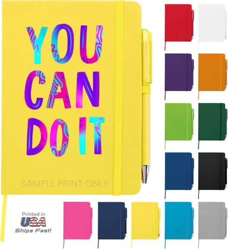 Vista 15 de Cuaderno Diario Personalizado – Cuaderno Personalizado de 5" x 7" (5 x 7 pulgadas) con Nombre, Texto o Logotipo – Diario Personalizado de 100