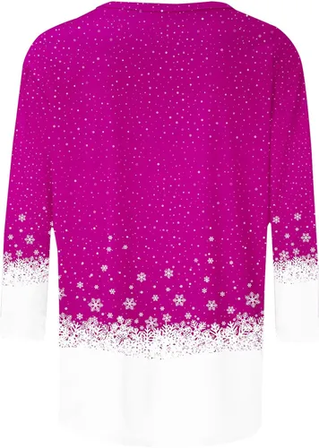 Vista 4 de Camisas de Navidad para mujer, con estampado divertido, camisetas de Navidad para mujer, ropa de moda 2023