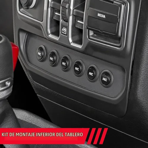 Vista 6 de Rough Country Panel de Interruptores del Tablero Inferior de 6 Posiciones y Sistema de Relé - Controlador de Luces y Accesorios MLC-6 para Jeep