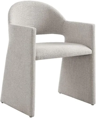 Vista 13 de Modway Talia Performance - Sillón de comedor de terciopelo en alabastro, moderna silla de comedor curvada con respaldo abierto, silla de barril