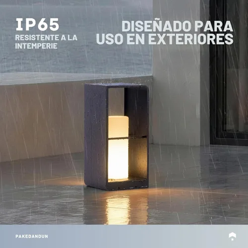 Vista 4 de Faroles solares para exteriores impermeables IP65, lámpara de pie LED para exteriores