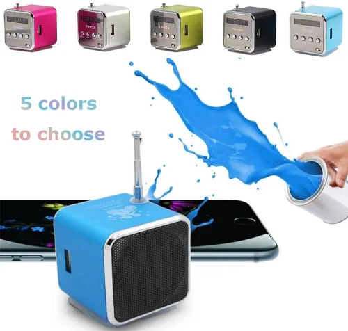 Vista 3 de Mini altavoz reproductor de música portátil ligero radio FM estéreo PC tarjeta de soporte de moda y disco U Plug Play Soporte FAT16 / FAT32 sistema