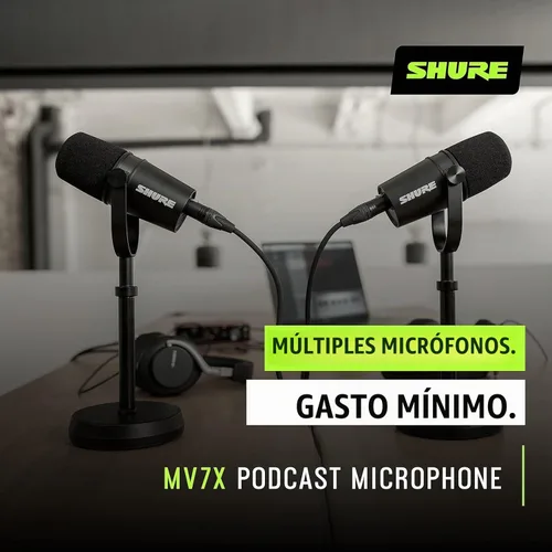 Vista 6 de Shure MV7X - Micrófono XLR para podcasting con cable XLR - Micrófono dinámico para podcasting y grabación vocal, tecnología de aislamiento de voz