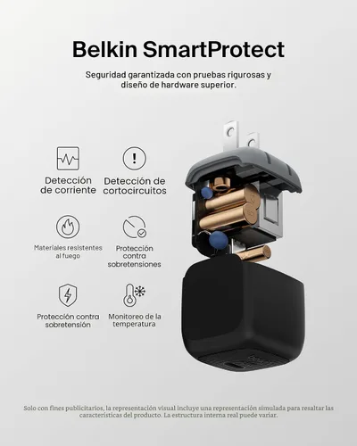 Vista 4 de Belkin Bloque de carga USB C de 45 W (paquete de 2) - Cable USB C incluido - Carga rápida PD3.1 PPS - Samsung Galaxy S25, S24, Apple iPhone 17, Air