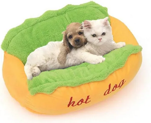Vista 4 de Hotdog Design - Cama para perros pequeños, suave, extraíble y lavable