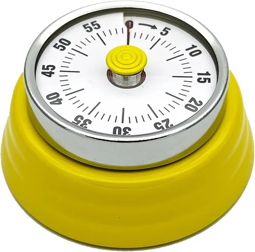 Vista 6 de Temporizador mecánico de cocina, respetuoso con el medio ambiente, no necesita pilas, reloj despertador magnético de cuenta regresiva de 60 minutos
