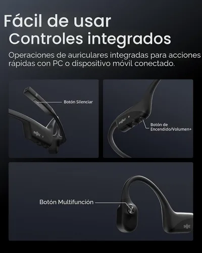 Vista 7 de SHOKZ OpenComm2 UC 2025 - Auriculares inalámbricos para computadora de oreja abierta con micrófono Boom, auriculares estéreo Bluetooth de conducción