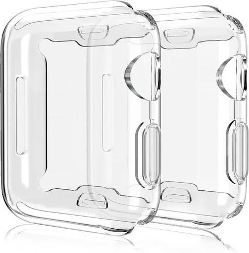 Vista 10 de Paquete de 2 fundas compatibles con Apple Watch de 1.496 pulgadas (1.496 in), protector de pantalla de poliuretano termoplástico (TPU), funda Negro