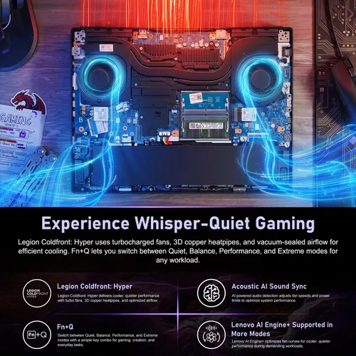 Vista 6 de Lenovo Legion 5 15.1" RTX 5070 Intel Core i9-14900HX Gaming OLED Laptop