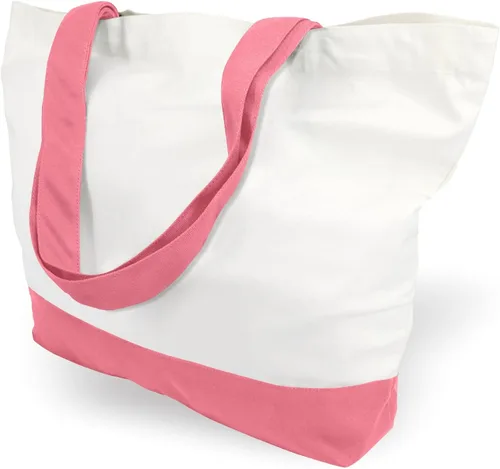 Vista 15 de TOPDesign - Paquete de 1 bolsa de lona de algodón, superfuerte, 12 onzas, bolsa para compras reutilizable, de tela, diseño moderno, en dos tonos