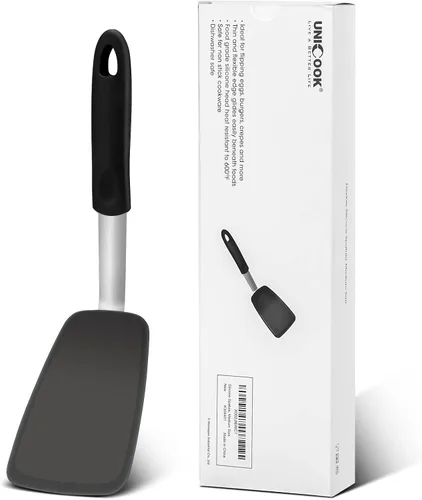 Vista 10 de Unicook Espátula de silicona flexible, volteador, 600 F, resistente al calor, ideal para voltear huevos, hamburguesas, crepes y más, pequeña