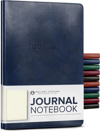 Vista 57 de Diario de cuero Gallery Leather - Elaborado en Maine, EE. UU. - Elegante cuaderno de escritura de cuero con 192 páginas rayadas - Un espacio