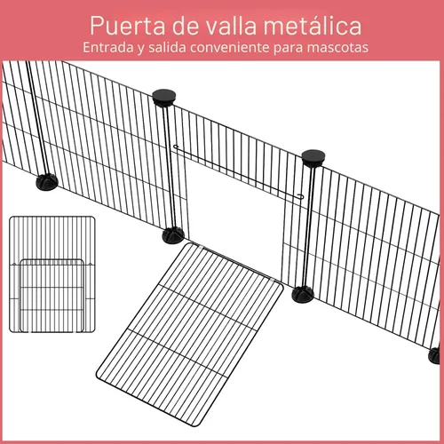 Vista 3 de VISCOO Corralito de 12 Paneles para Animales Pequeños, 48" x 24" x 16" Corralito para Mascotas con Alfombrilla Impermeable, Jaula C&C