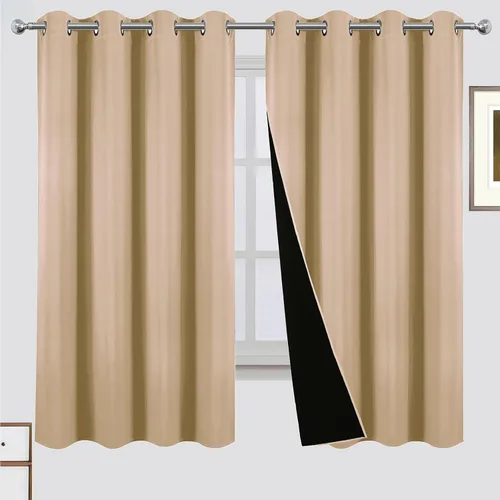 Vista 67 de LEMOMO Cortinas 100% opacas de 38 x 54 pulgadas, 2 paneles de oscurecimiento con aislamiento térmico para dormitorio