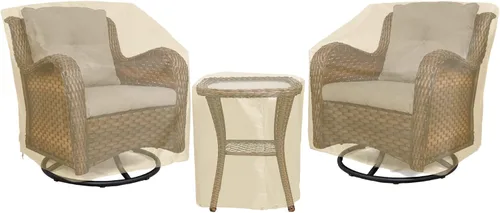 Vista 4 de Fundas para muebles de patio, funda impermeable para muebles de exterior, fundas para muebles de patio para 3 piezas, juego de fundas de sofá