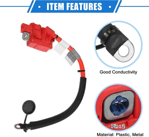 Vista 4 de No.61129217004 Cable de terminal positivo de la batería para BMW X5 E70 2007-2013, fusible rojo plástico durable soplar cable de plomo más poste