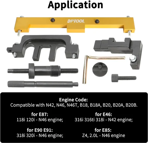Vista 4 de DPTOOL Kit de herramientas de sincronización del árbol de levas compatible con motores BMW 318I 320I 316I E87 E46 E60 E90 E85 N42 N46 N46T