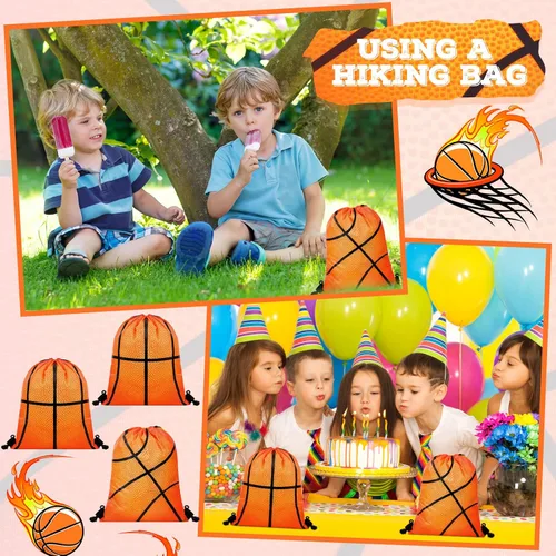 Vista 6 de Eccliy 24 bolsas de baloncesto con cordón para deportes, gimnasio, con cordón para baloncesto, regalos para adultos