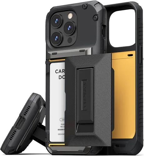 Vista 18 de VRS DESIGN Damda Glide - Funda híbrida para iPhone 13 Pro, ranura para tarjetas con soporte, funda funcional resistente compatible con iPhone 13 Pro