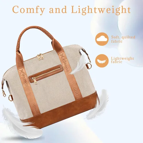 Vista 55 de BLUBOON Bolsas de viaje con cremallera, bolsa de lona para mujer, bolsa de fin de semana para mujer, bolsa de lona para llevar en la bolsa de lona